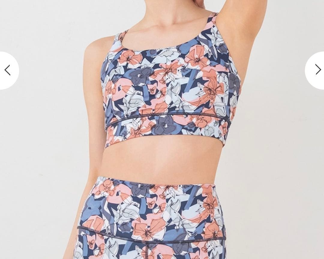 SUKALA 新品 ミックスフラワーセパレートタンクトップ L ダークネイビー