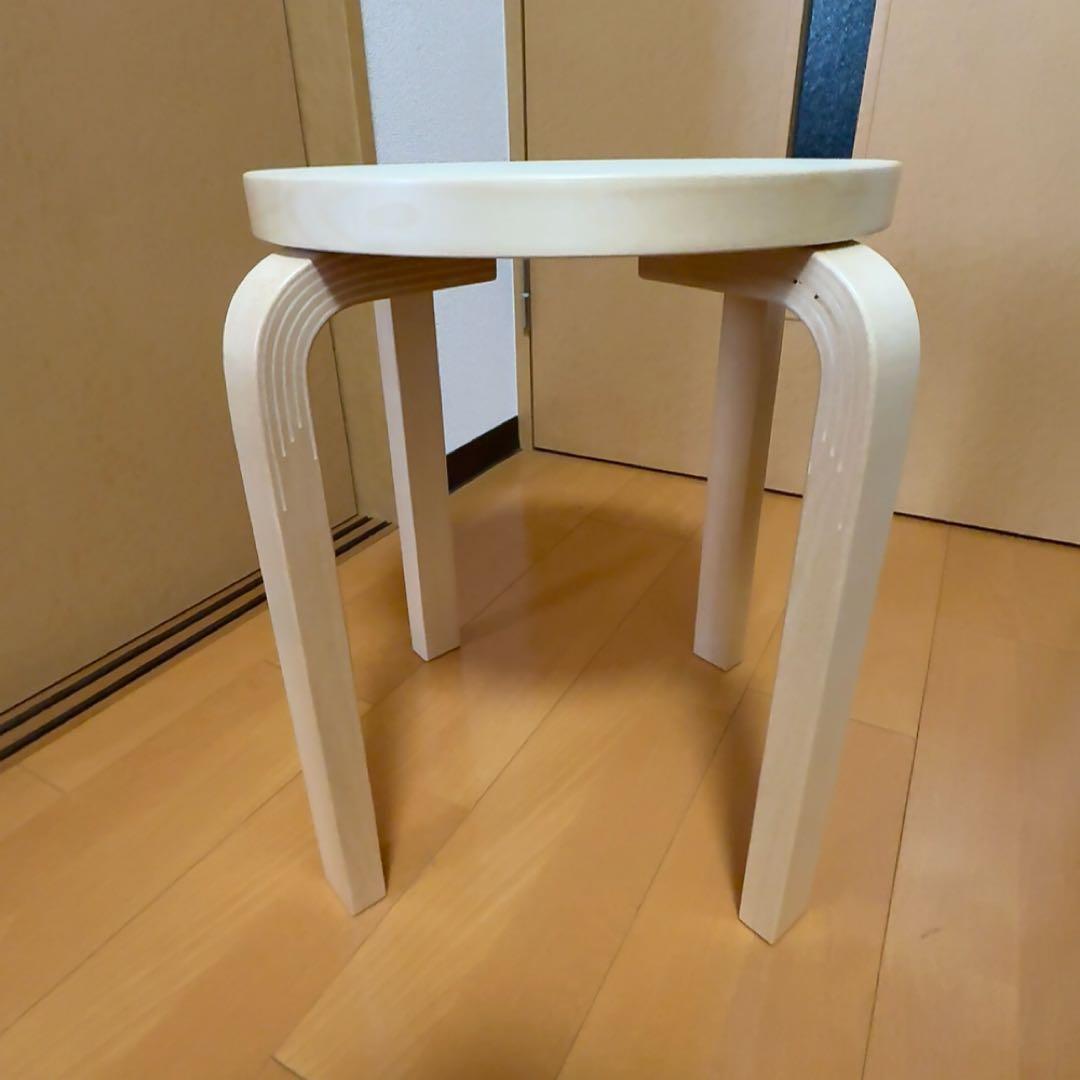 【未使用】artek stoolＥ60 scope別注リノリウム4本脚　パール