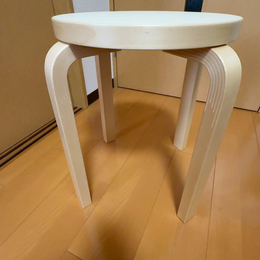 【未使用】artek stoolＥ60 scope別注リノリウム4本脚　パール