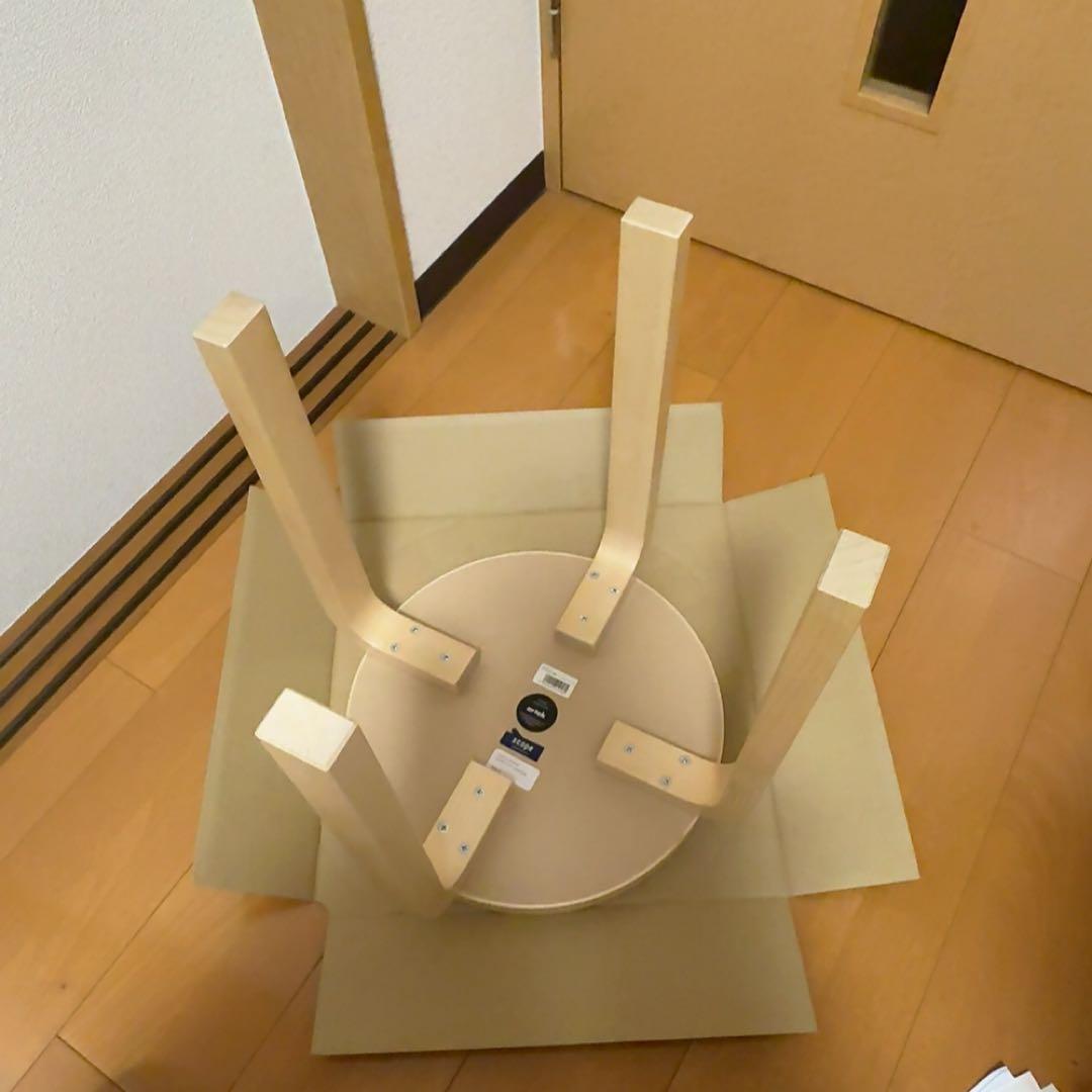 【未使用】artek stoolＥ60 scope別注リノリウム4本脚　パール