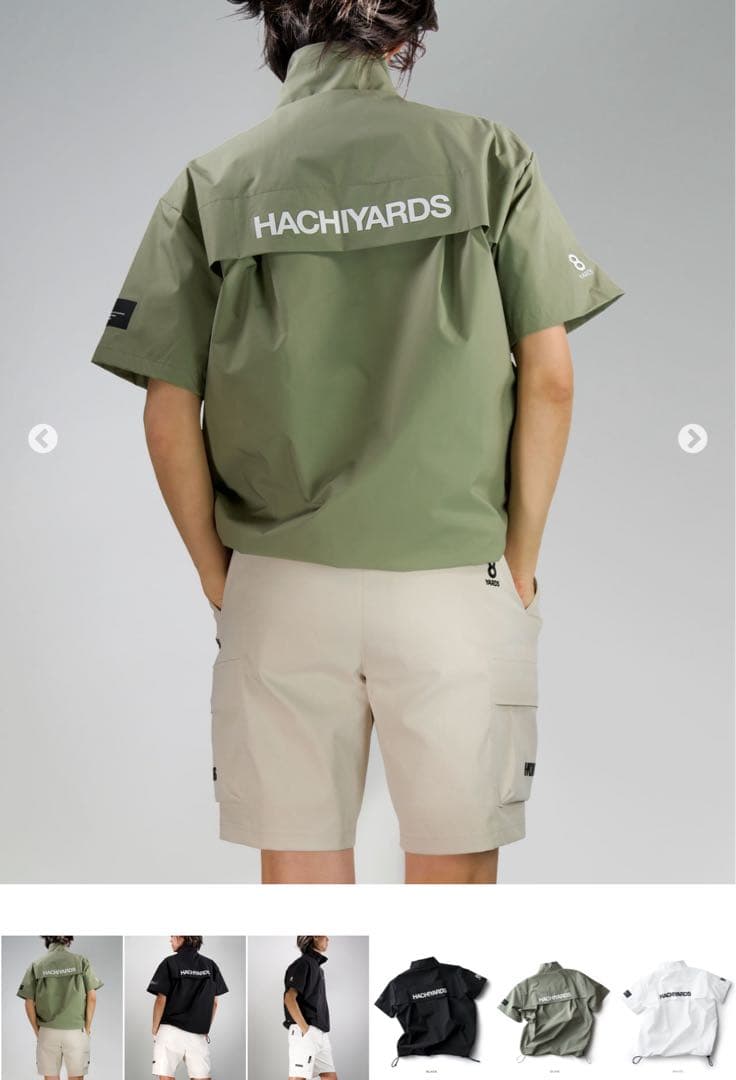 HACHYARDS オリーブ ハーフジップシャツ