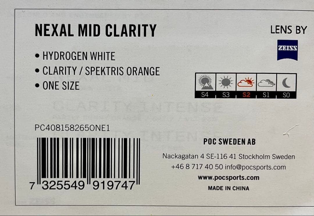 POC NEXAL MID CLARITY ゴーグル　新品　ポック
