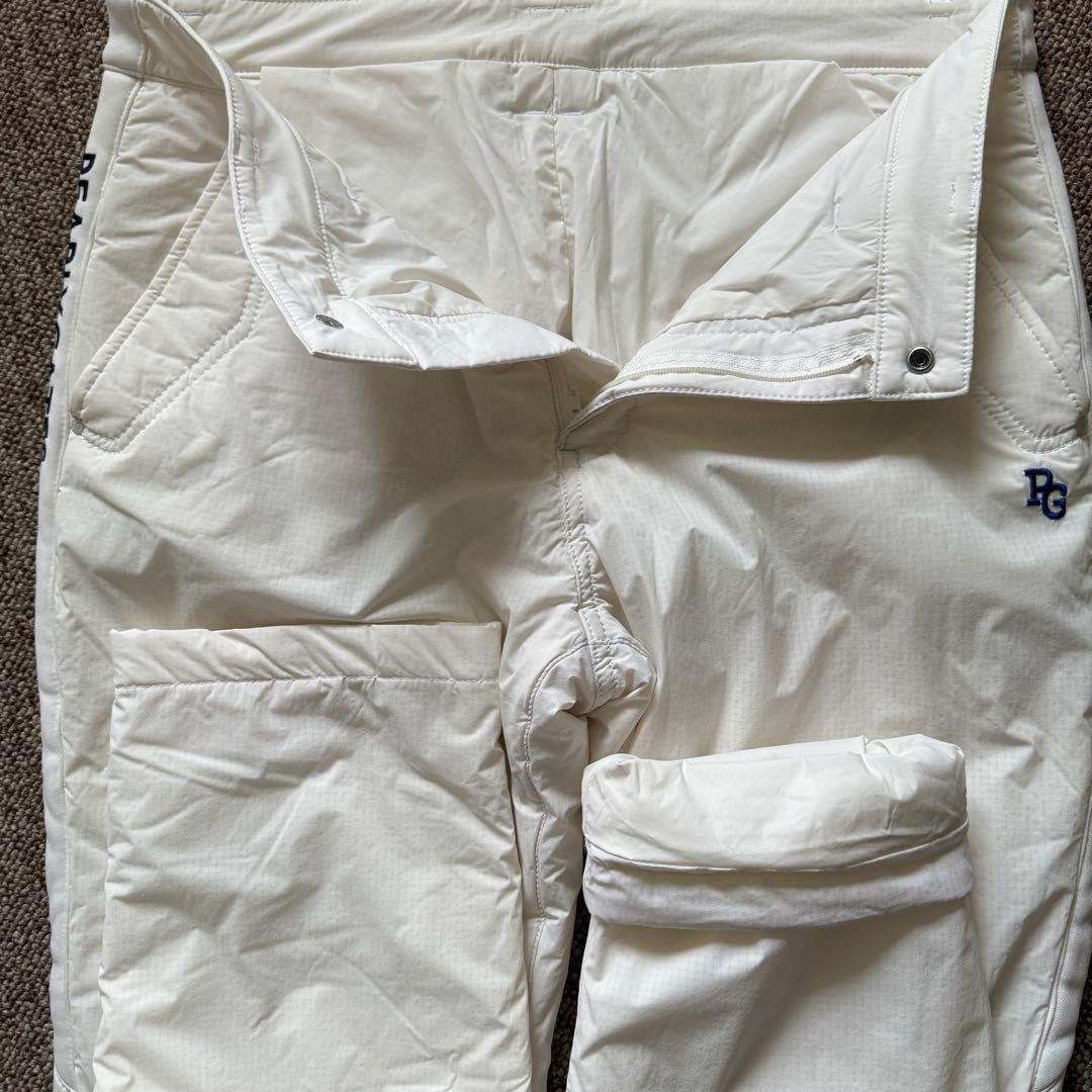 美品　防寒　中綿入り　パーリーゲイツ　パンツ　白　M〜L相当　ホワイト　暖パン