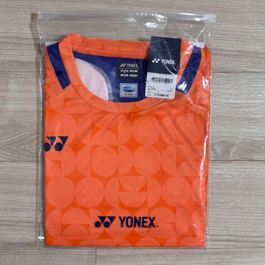 YONEXヨネックス 10638 ゲームシャツ ハイオレンジ桃田選手着用Lサイズ
