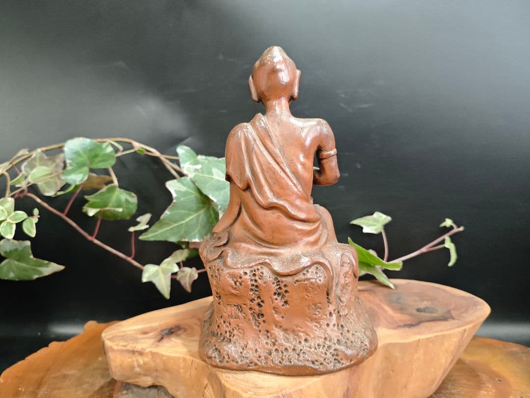 備前焼 羅漢像 陶仏 仏像 古作 備前森製陶所 時代物A016