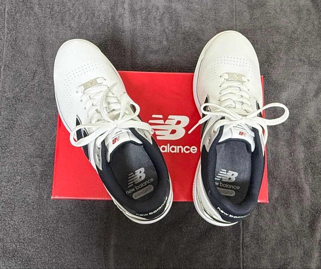 【未使用レベル】new balance ゴルフシューズ 25cm ソフトスパイク