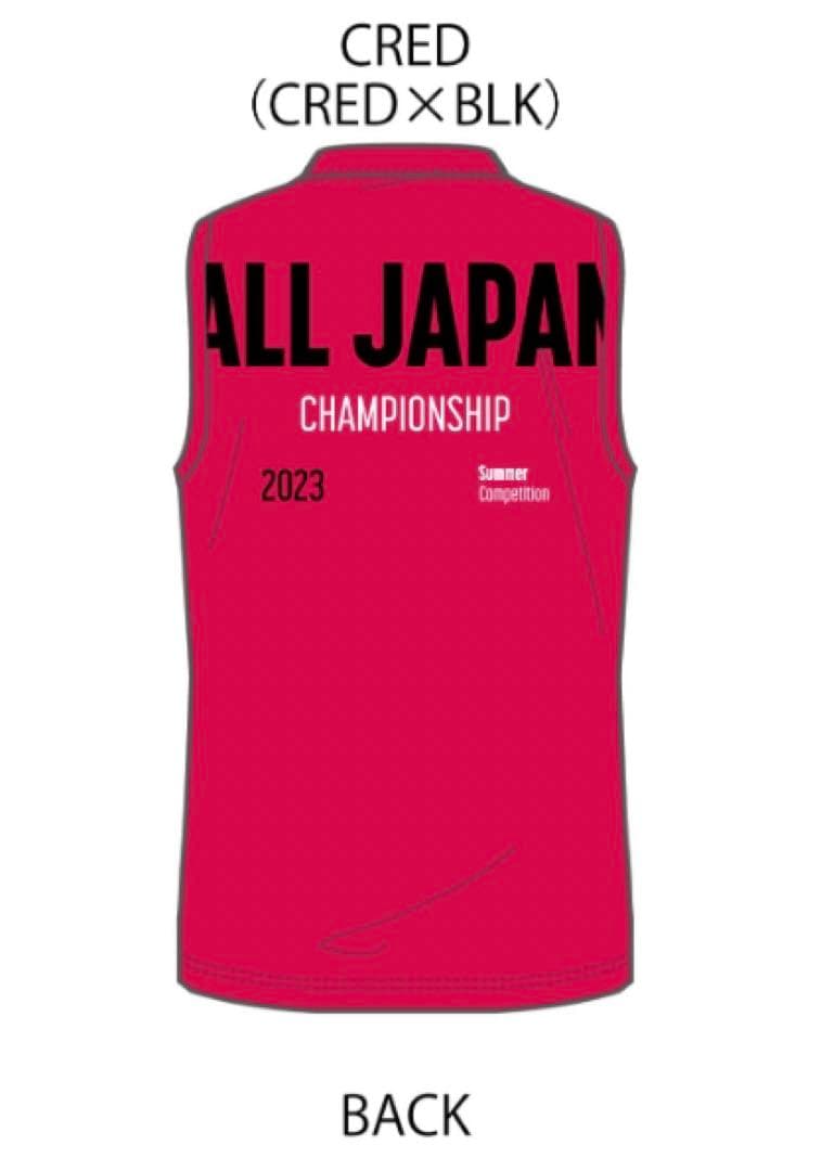 デサント インターハイ バレーボール ノースリーブ Tシャツ レッド L