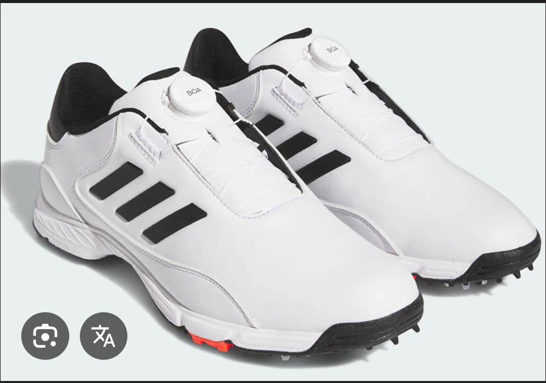 adidas ゴルフシューズ スパイク付き ホワイト/ブラック