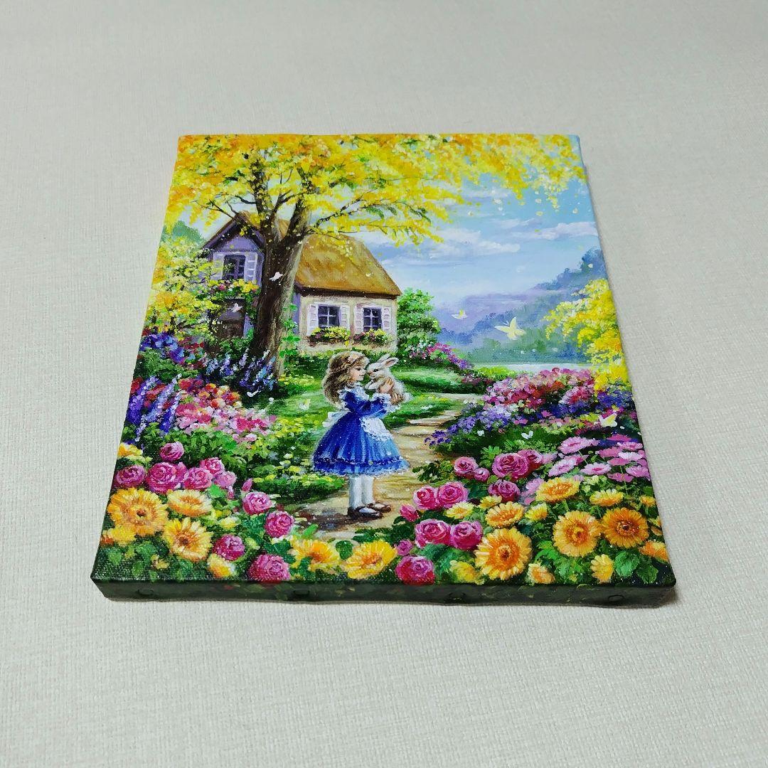 j*1様 【ミモザの咲く家】アクリル画 F3 風景画 絵画