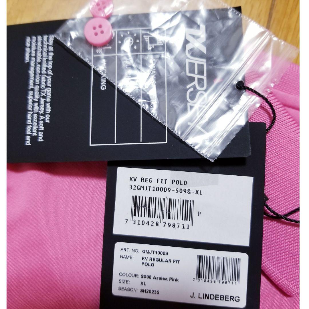 新品J. Lindeberg J.リンドバーグポロシャツ　XL アザレアピンク