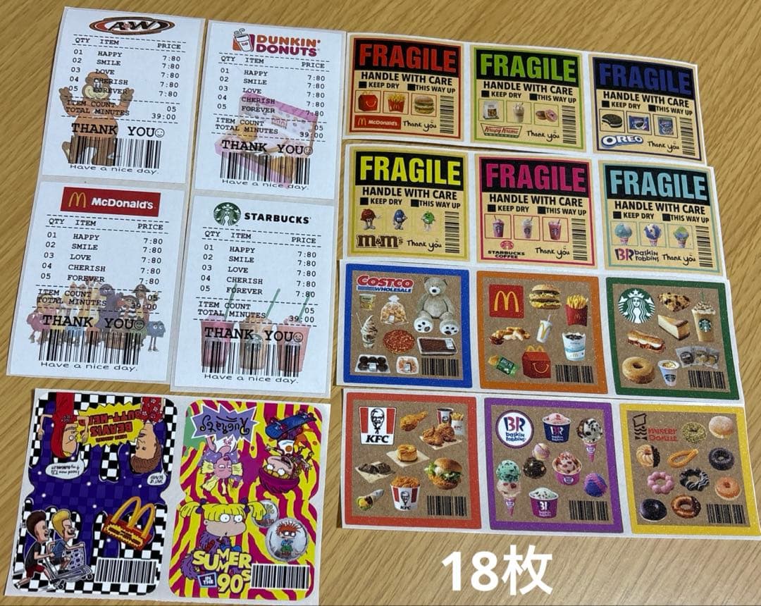 アメキャラ　ステッカー　300枚　詰め合わせパック② 平袋&ジップ袋付き