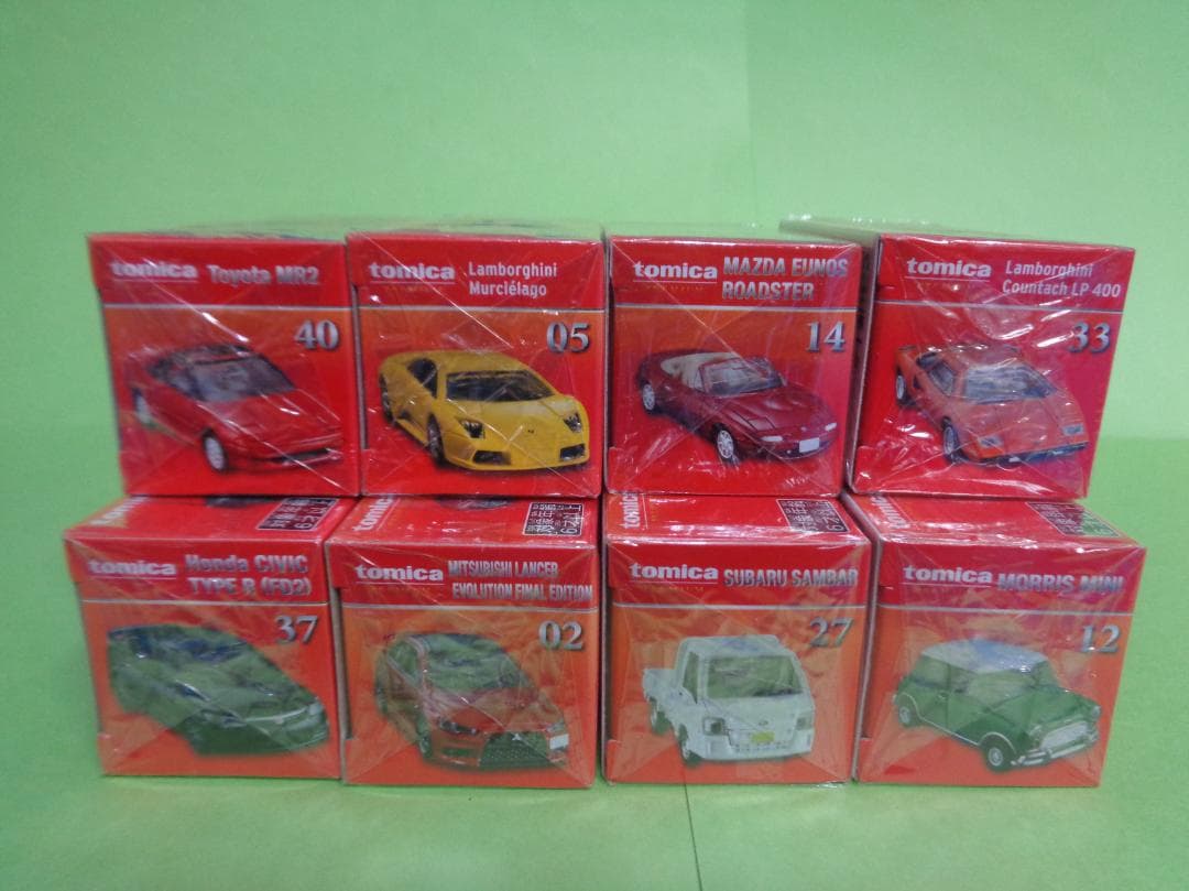 トミカプレミアム　発売記念仕様　８台　シビック　ランエボ　サンバー　ミニ　MR2