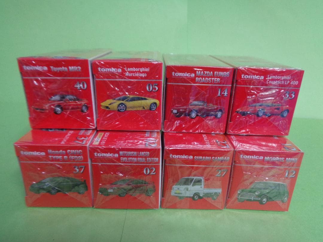 トミカプレミアム　発売記念仕様　８台　シビック　ランエボ　サンバー　ミニ　MR2