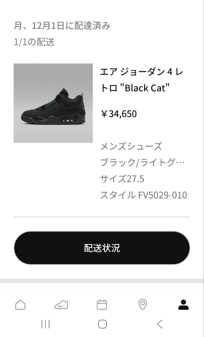 NIKE Air Jordan 4 Retro \"Black Cat\"27.5㎝