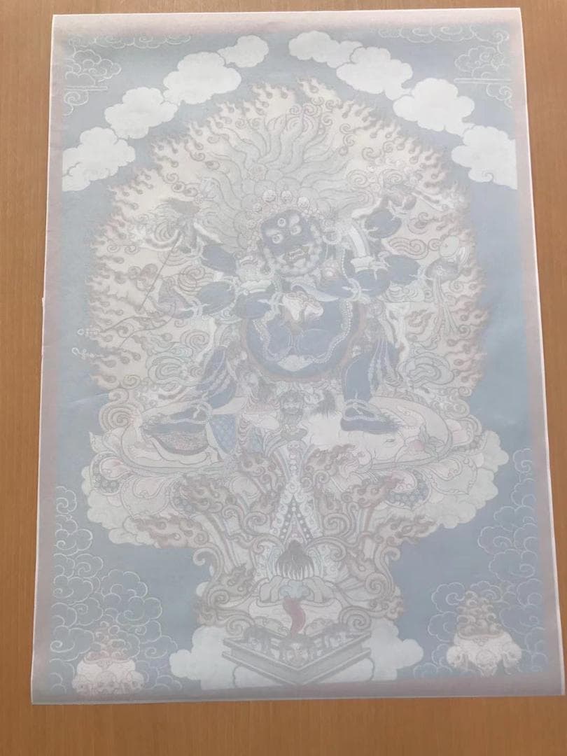 h15# 大威德金刚 魔よけ 唐卡 タンカ Thang-ga 装飾画民间文化芸術