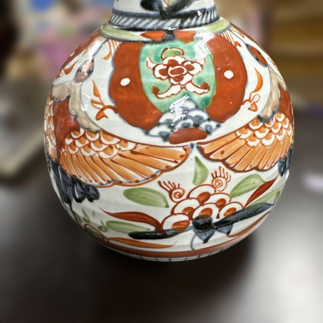 骨董　蔵出し　古伊万里？　陶磁器 花瓶 鳥のデザイン