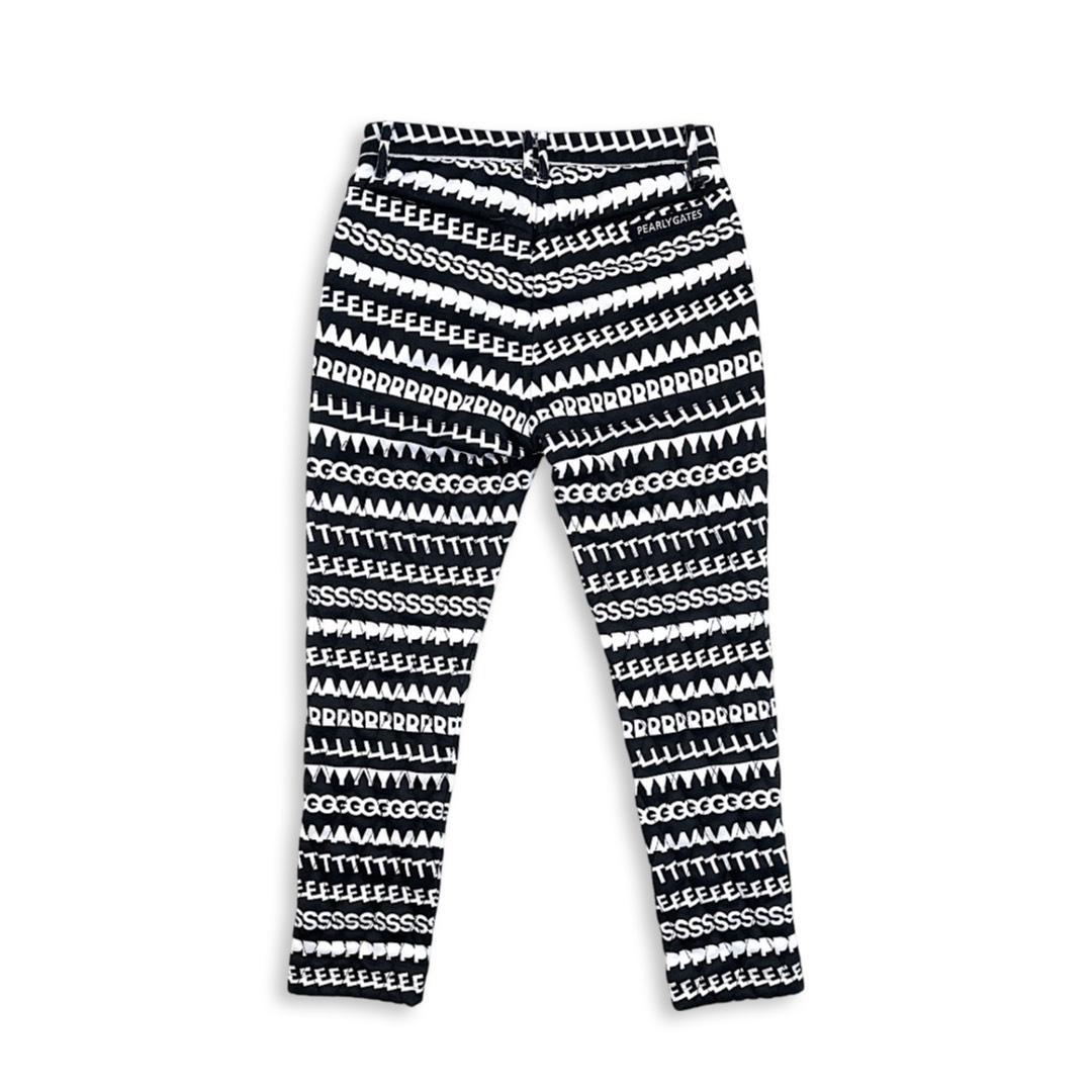 662 パーリーゲイツ定価36,300円ロゴボーダー柄 キルティングパンツ4 M