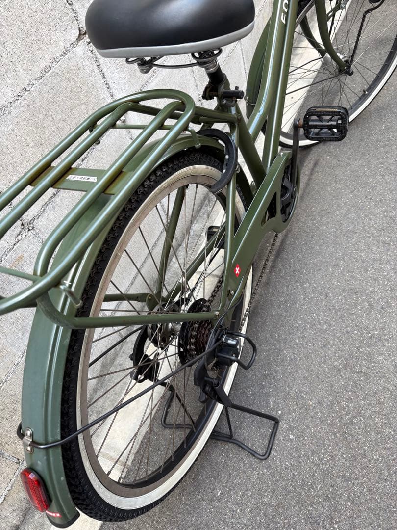 <両タイヤ新品、ビックサドル新品>シティサイクル　グリーン