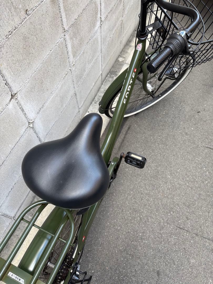 <両タイヤ新品、ビックサドル新品>シティサイクル　グリーン