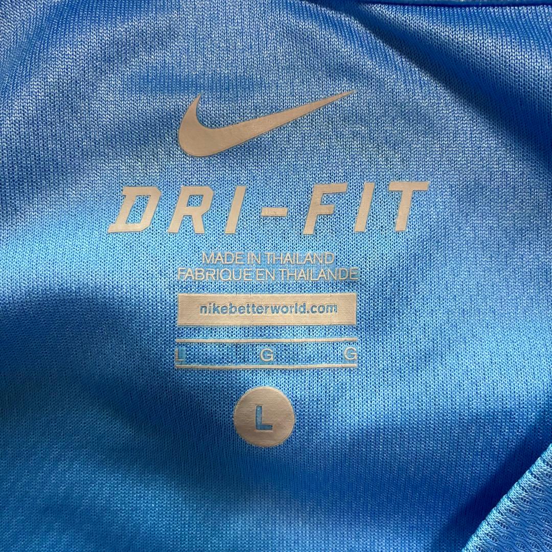 NIKE サッカーイングランド代表 トレーニングシャツ 古着 刺繍ロゴ 水色