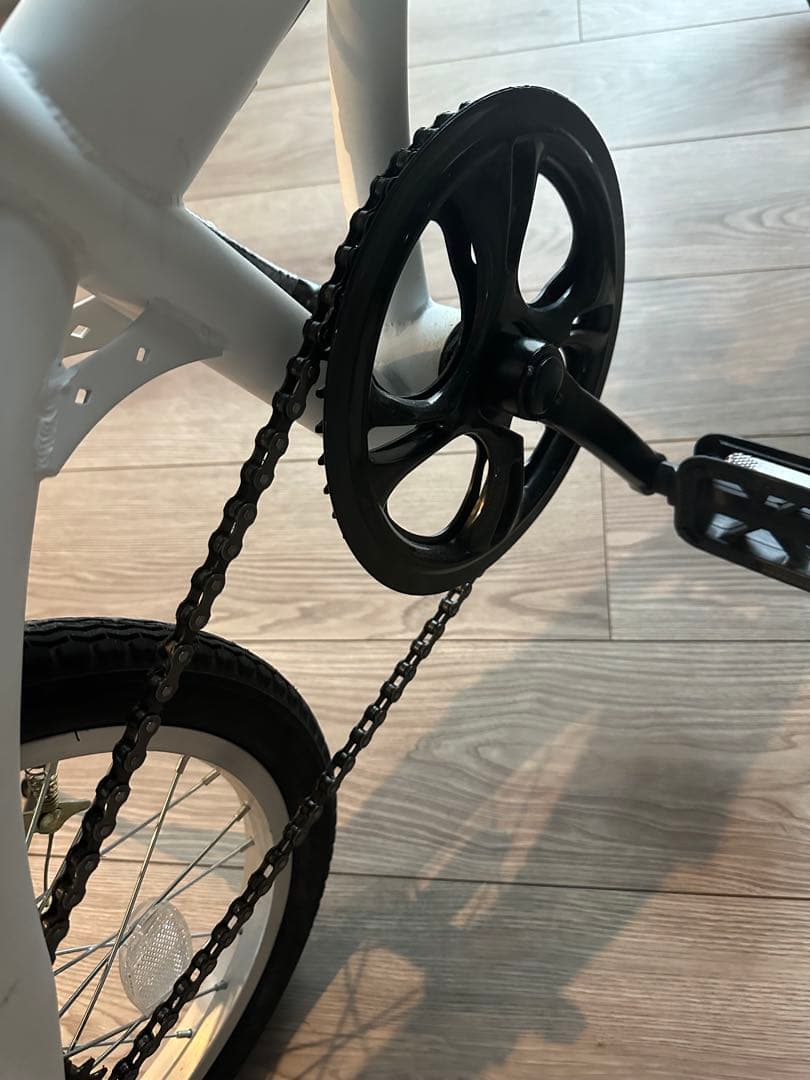 【美品・鍵&ケース付】 折りたたみ自転車 ホワイト 町田市引き取り限定