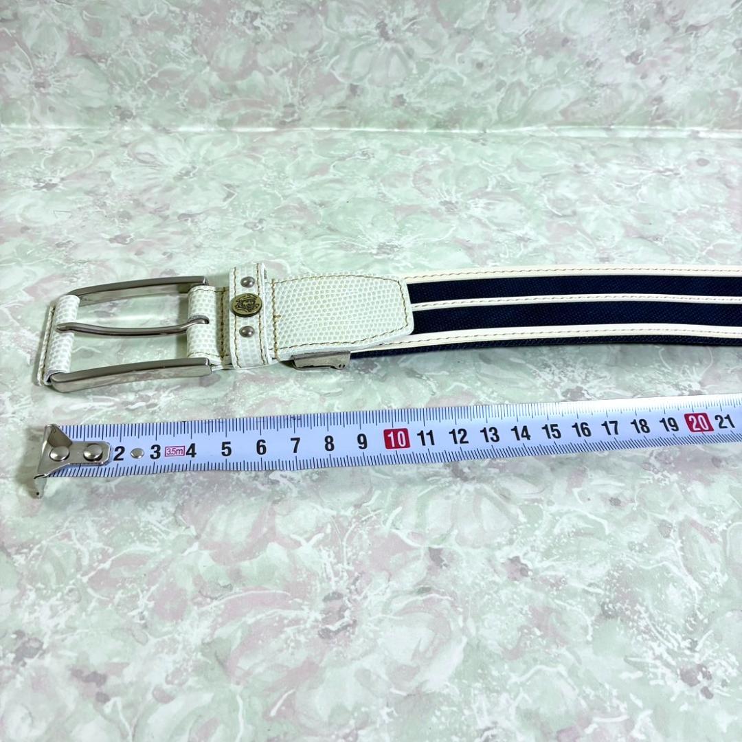 【早い者勝ち‼️】シナコバ メンズ ゴルフ用ベルト 全長117cm 白xネイビー