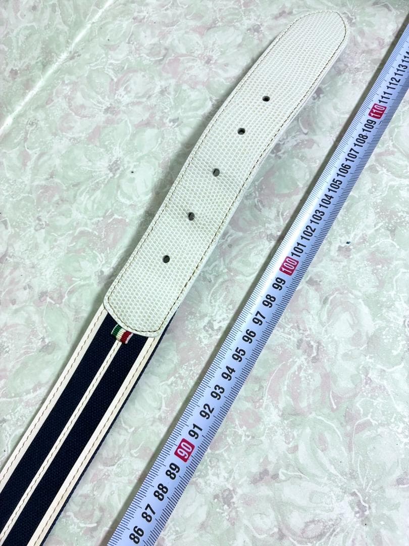 【早い者勝ち‼️】シナコバ メンズ ゴルフ用ベルト 全長117cm 白xネイビー