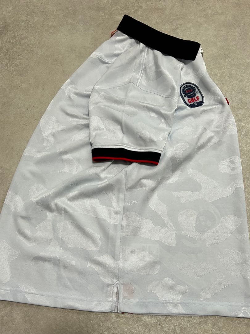 極美品 MARK&LONA ハーフジップ ポロシャツ スカルロゴ シャツ XL