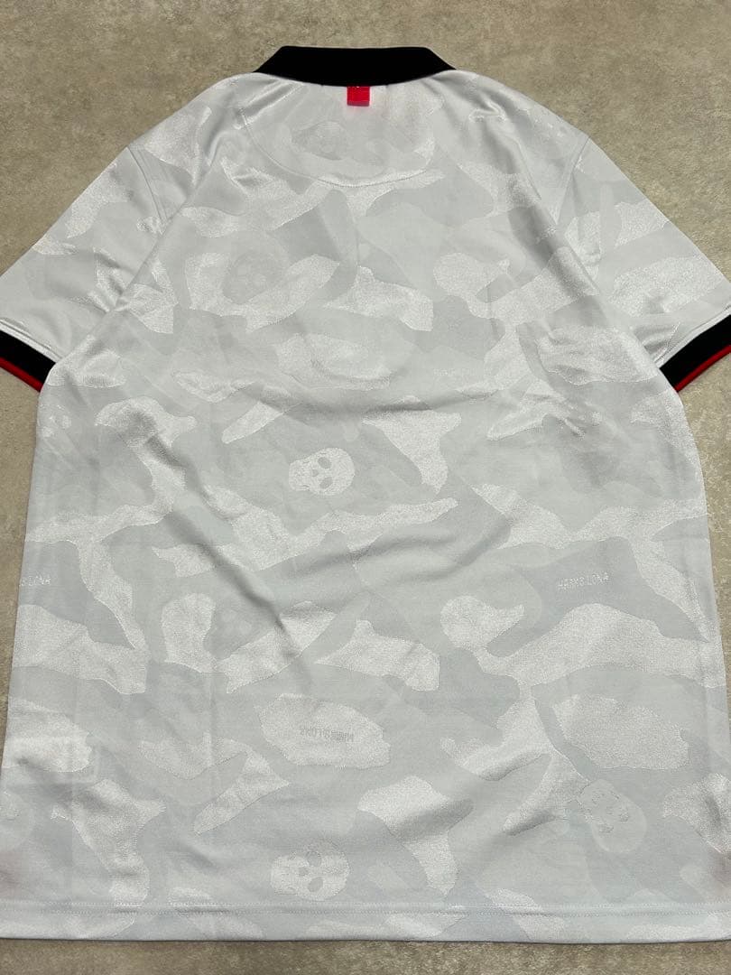 極美品 MARK&LONA ハーフジップ ポロシャツ スカルロゴ シャツ XL