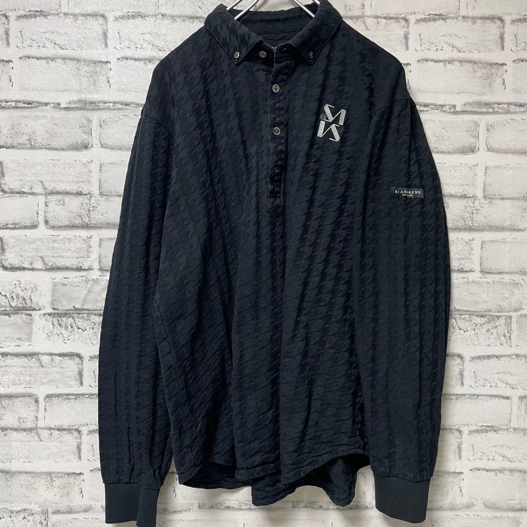 美品！ St ANDREWS ブラック ポロシャツ 長袖 ゴルフウェア