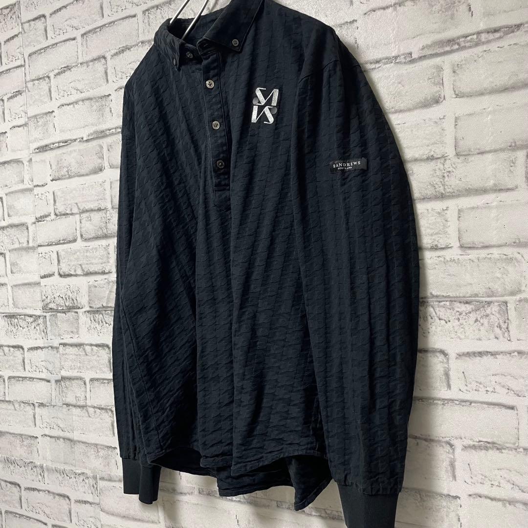 美品！ St ANDREWS ブラック ポロシャツ 長袖 ゴルフウェア