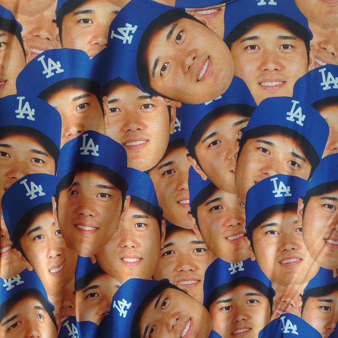 FOCO 大谷翔平 ドジャース Tシャツ XL 青 新品 未使用 顔だらけ 2枚