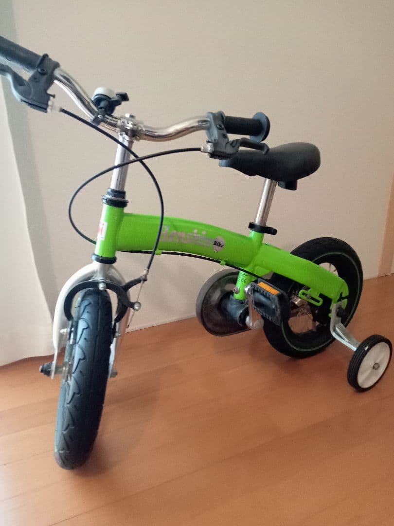 へんしんバイク 補助輪 ライトグリーン サイドスタンド 自転車 サイクル 子供用