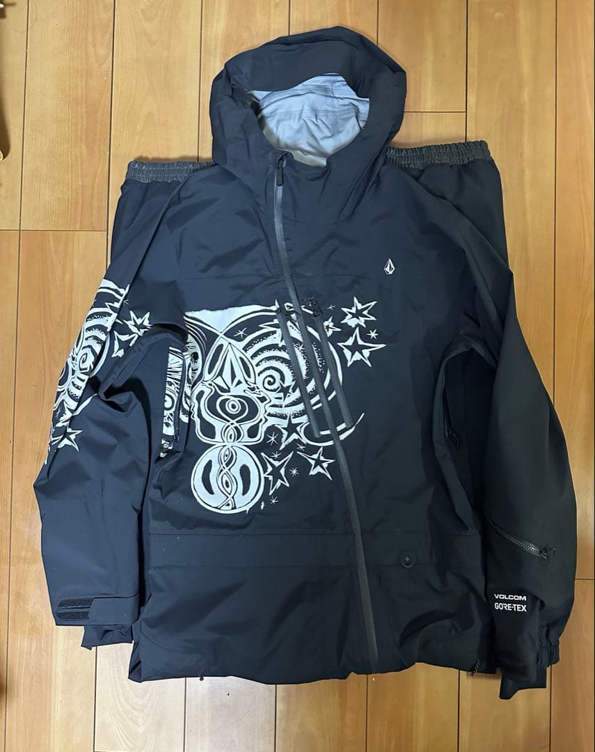 VOLCOM ジェイミーリン つなぎ ブラック オーバーオール L