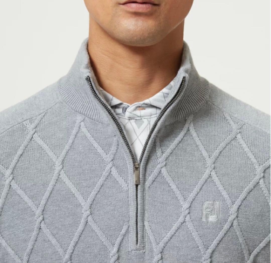 FootJoy アーガイル防風ハーフジップセーター FJ-F22-M05