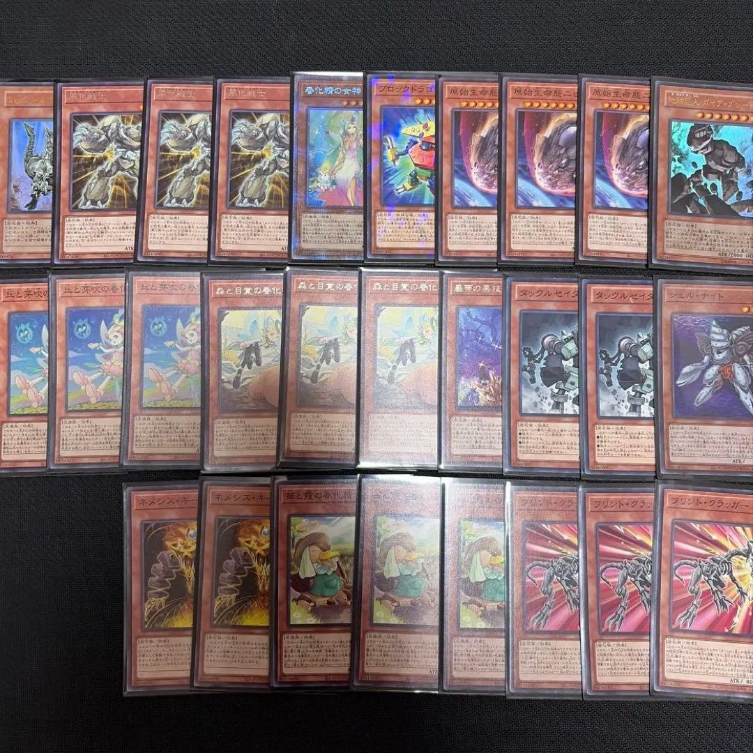 遊戯王構築デッキ【化石春化精魔救】スリーブ付