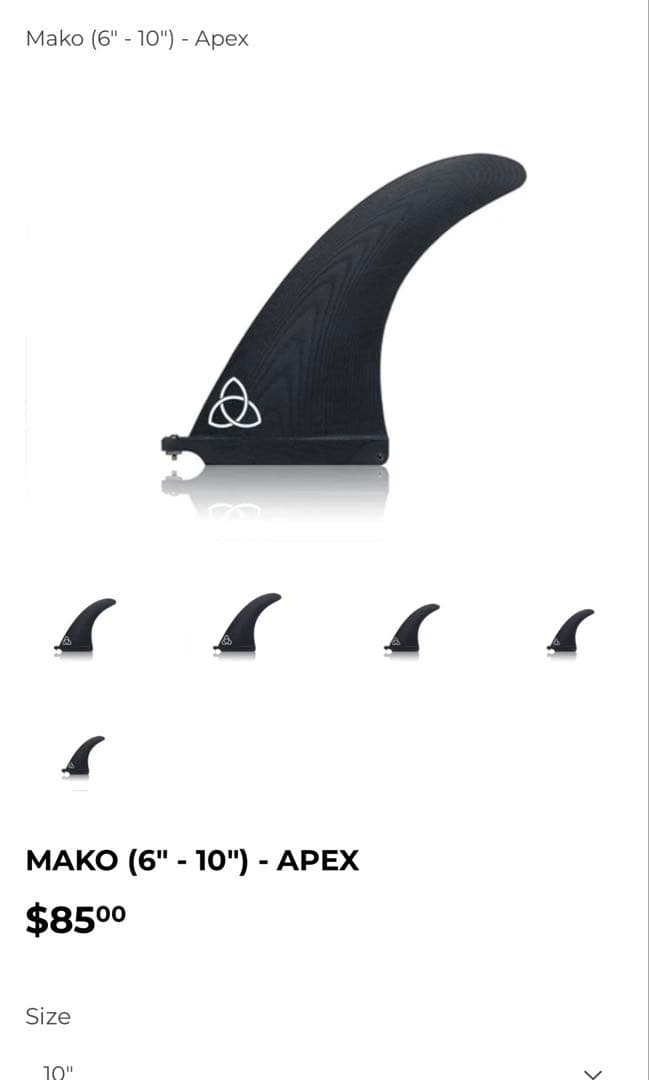NVS Mako 10“ Apex G10 シングルフィン 送料込み