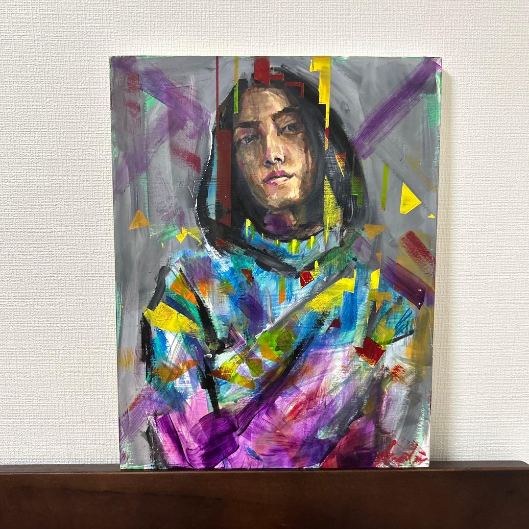女性像　アクリル画　原画