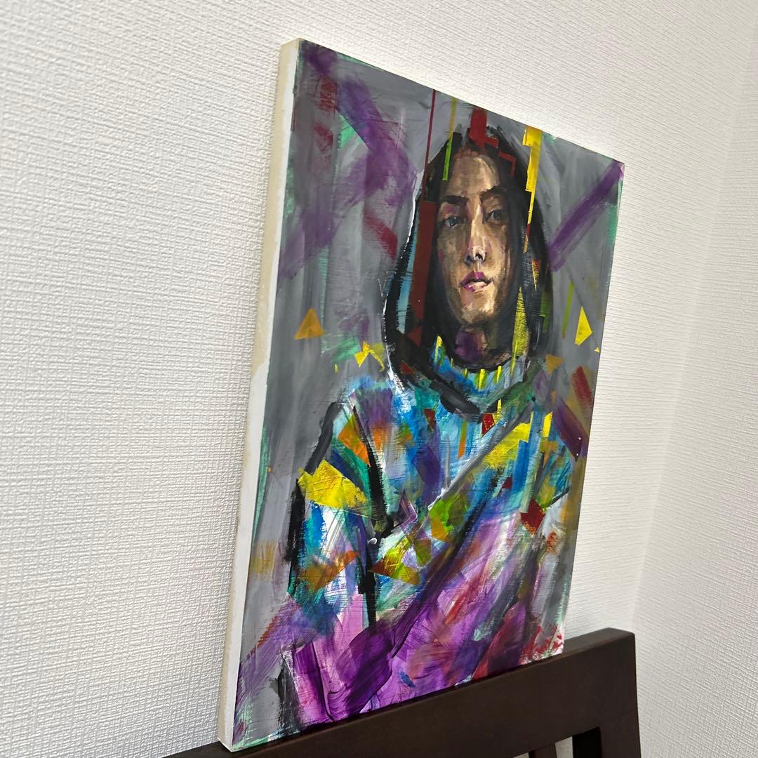 女性像　アクリル画　原画