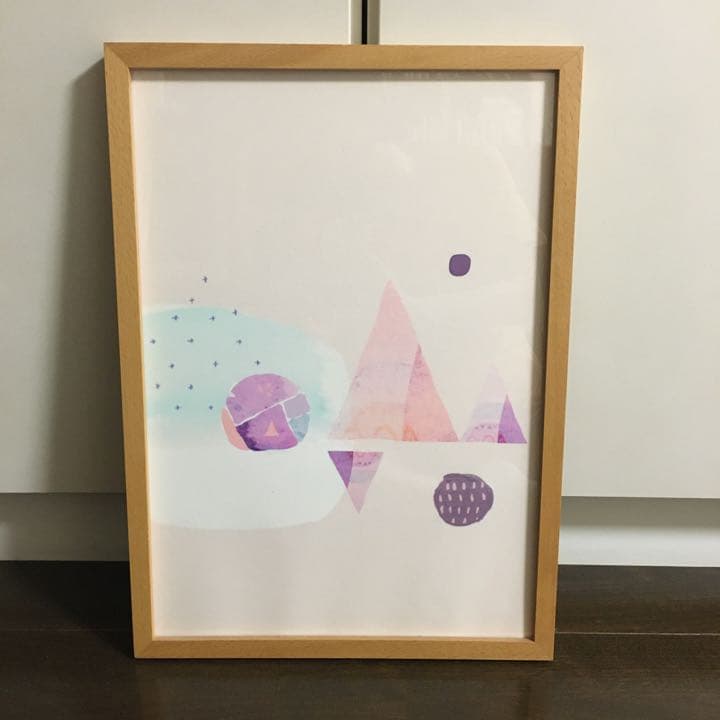 絵　無印木製フレーム（額縁）付き