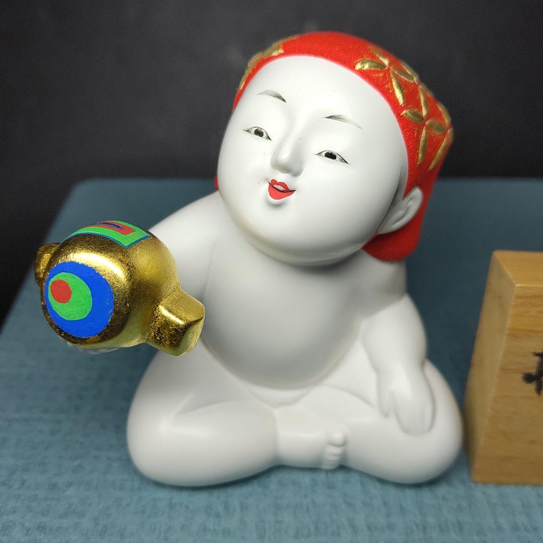 中村信喬／『打出の小槌』／博多人形／共箱・題名落款立札