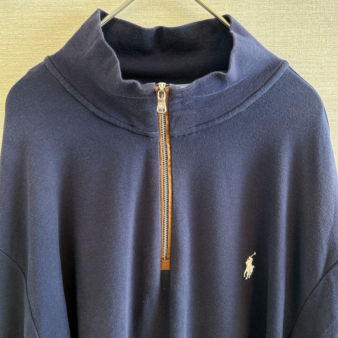 POLO GOLF ポロゴルフ ハーフジップ スウェット ネイビー Lサイズ