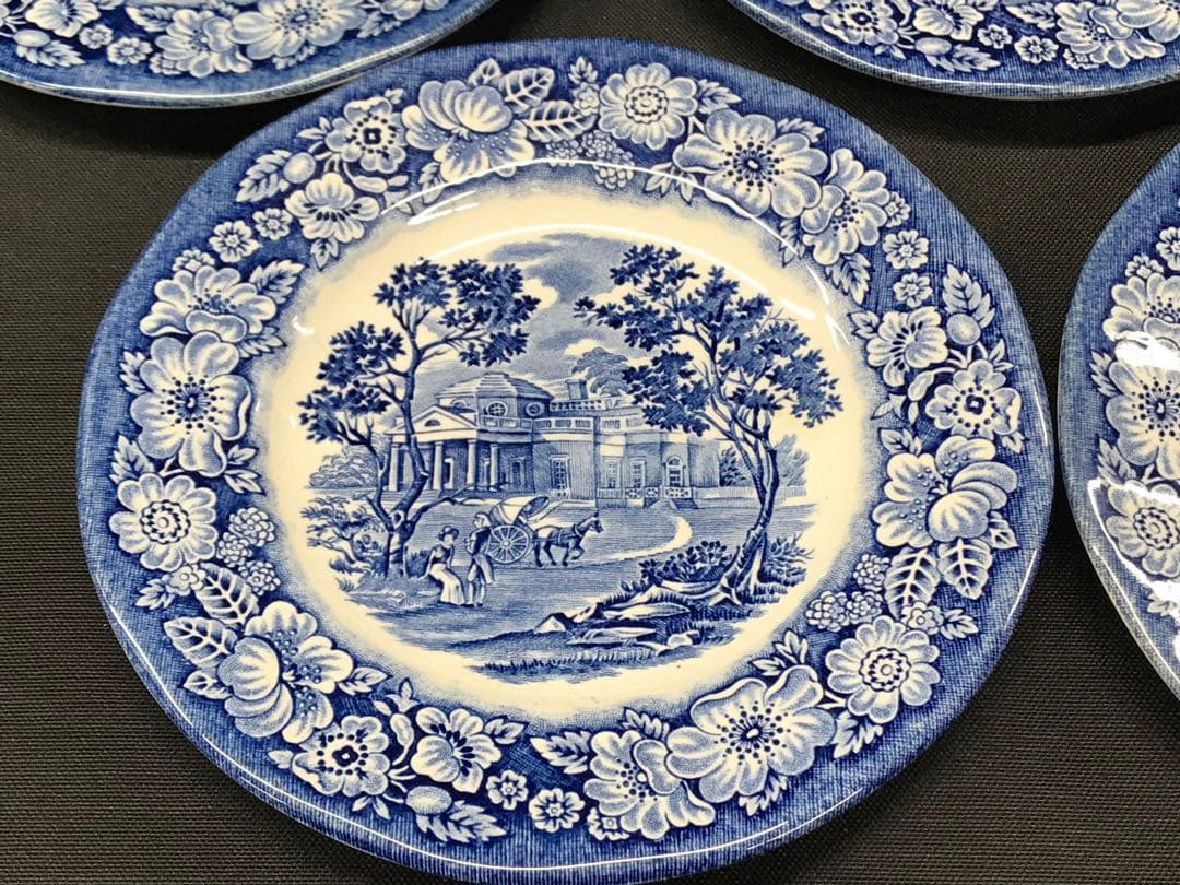 【VINTAGE】LIBERTY BLUE リバティーブルー　プレート　8P