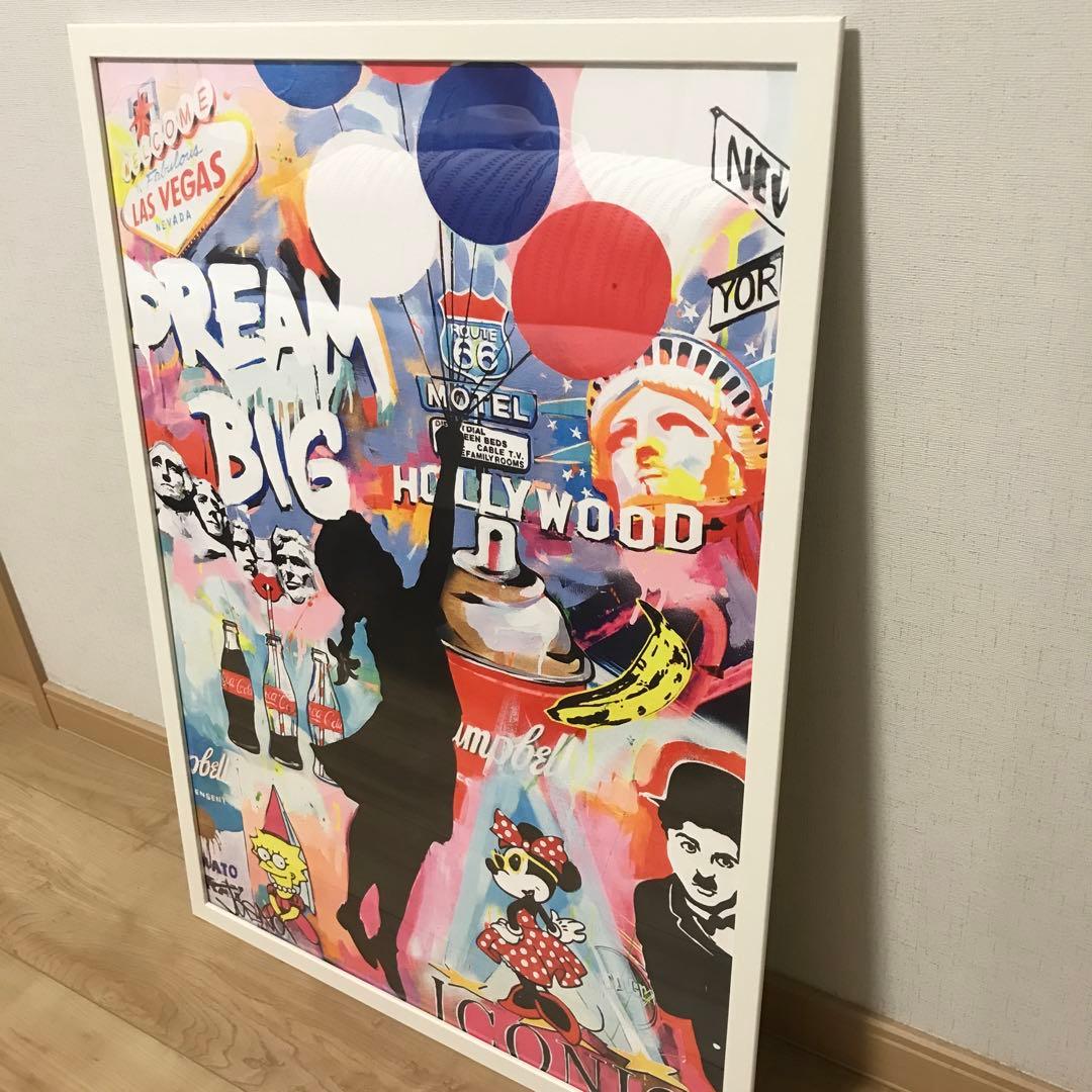 フレーム付きキャンパスアート　オマージュアート　バンクシー絵画