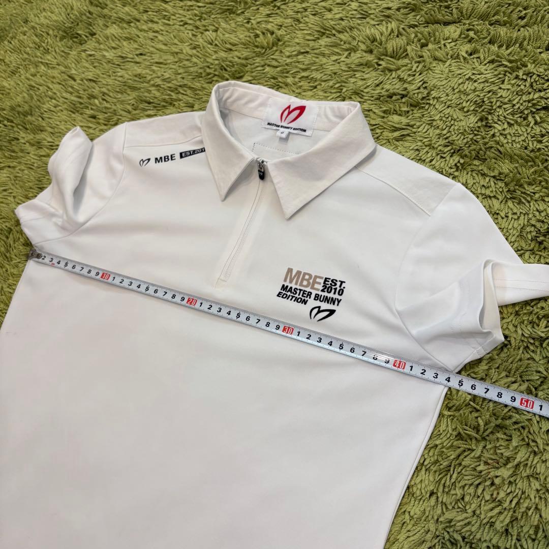 マスターバニーエディション ハーフジップtシャツ 半袖シャツ 白 ホワイト 0