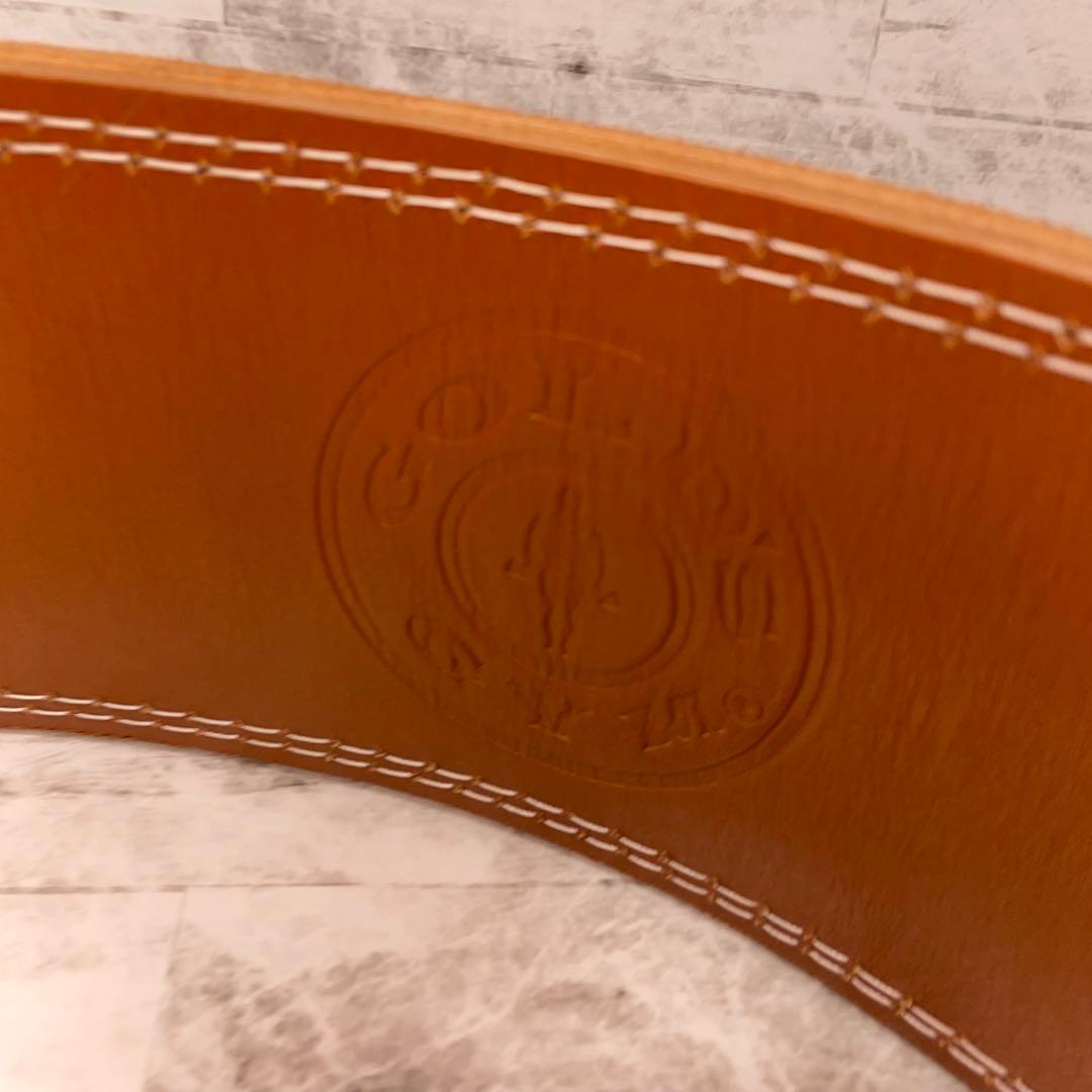GOLD'S GYM ゴールドジム　レザーパワーベルト ブラウン　Lサイズ