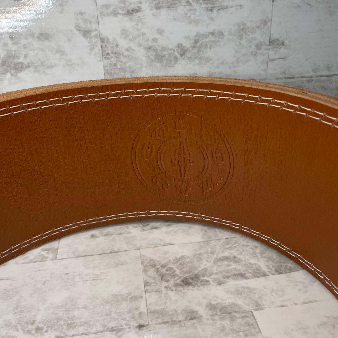 GOLD'S GYM ゴールドジム　レザーパワーベルト ブラウン　Lサイズ
