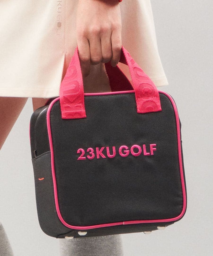 23KU GOLF 保冷機能付カートバッグ 黒/ピンク