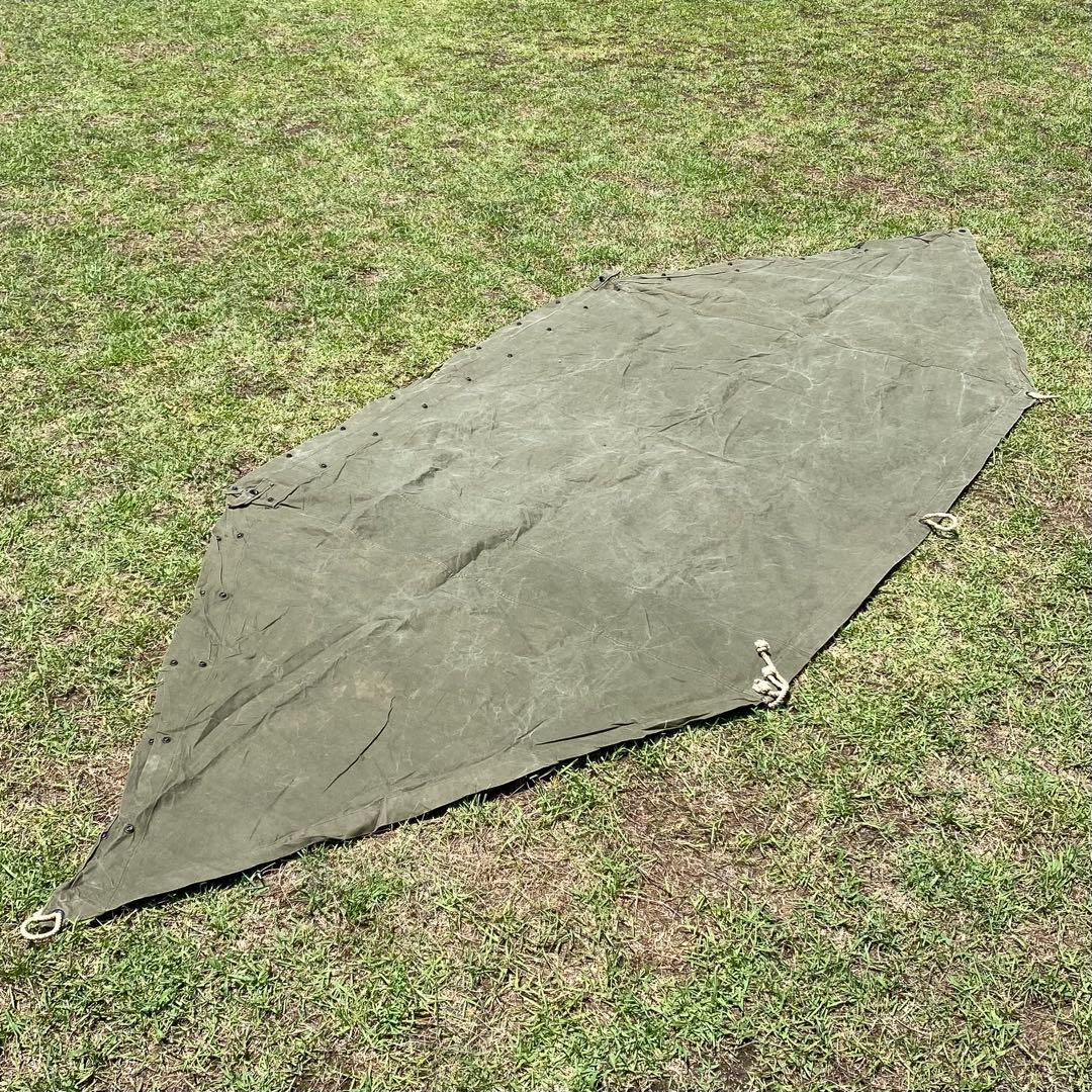 USパップテント⑫　アメリカ軍　軍幕　ハーフシェルター２枚　ポール・ペグセット