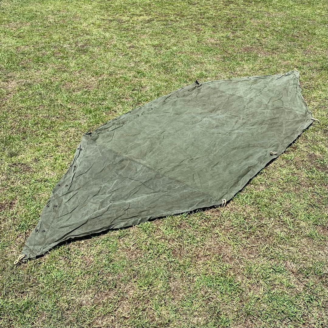 USパップテント⑫　アメリカ軍　軍幕　ハーフシェルター２枚　ポール・ペグセット